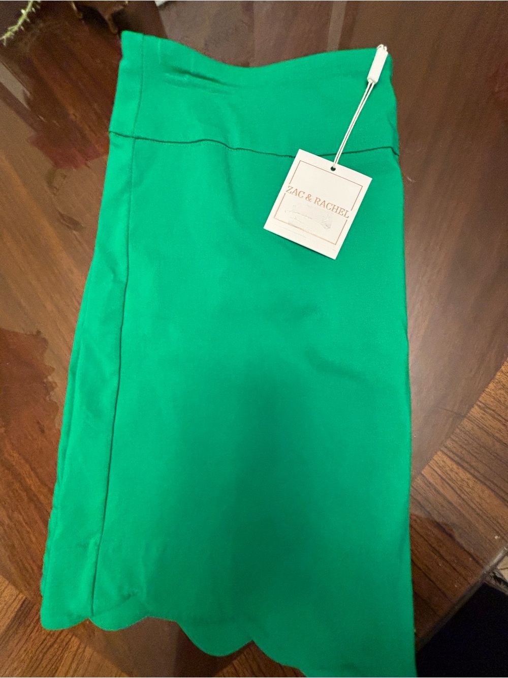 Zac & Rachel Emerald Green Scallop Hem Pencil Skort